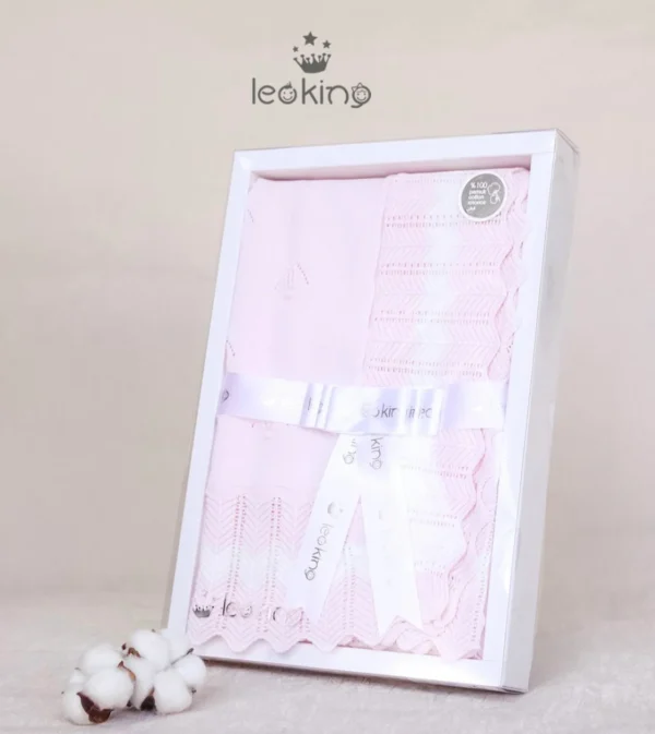 Pink With White Blanket/shawl- Boxed