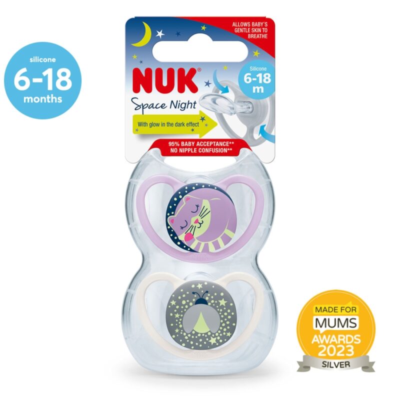 Nuk Space Night Soother, 6-18 Months.