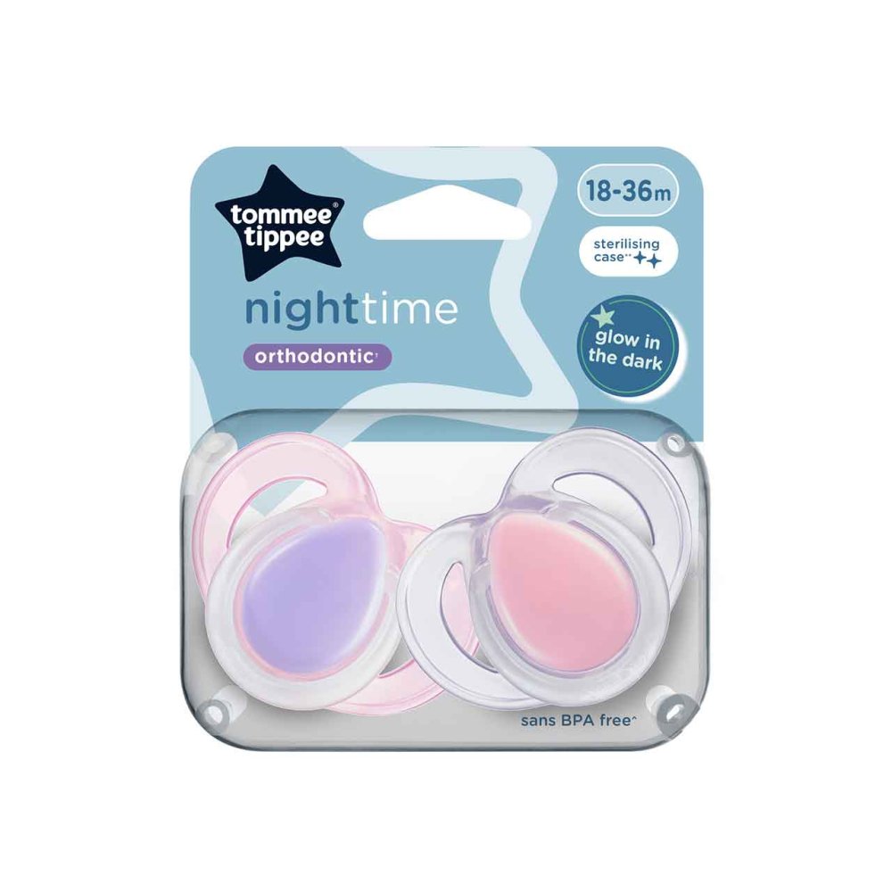 Tommee Tippee 18 36m Orthodontic Soother Glow X2 Tommee Tippee 18 36m Orthodontic Soother Glow X2