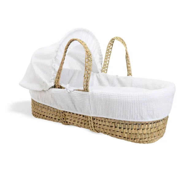 Clair De Lune Waffle Palm Moses Basket