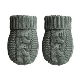 Sage Green Eco Cable Knit Mittens