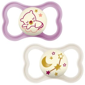 Mam Air Night Latex Soother Pink 12m+ 2pk