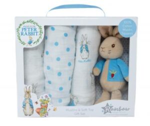 Peter Rabbit Soft Toy & Muslin Gift Set