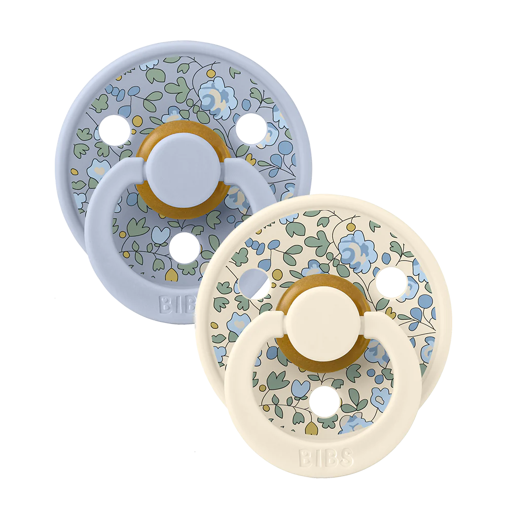 Bibs X Liberty Colour 2 Pack Capel - Dusty Blue Mix- Size 2- Round Teat (copy)