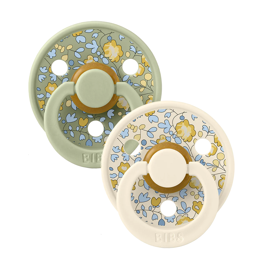 Bibs X Liberty Colour 2 Pack Eloise - Sage Mix- Size 1- Symmetrical Teat