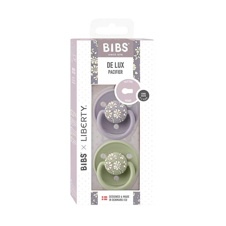 Bibs X Liberty De Lux 2 Pack Capel - Sage Mix- One Size