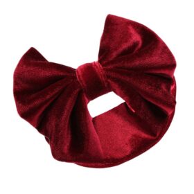 Burgundy Velour Headband W/bow