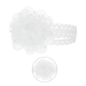 White Lace Headband W/flower
