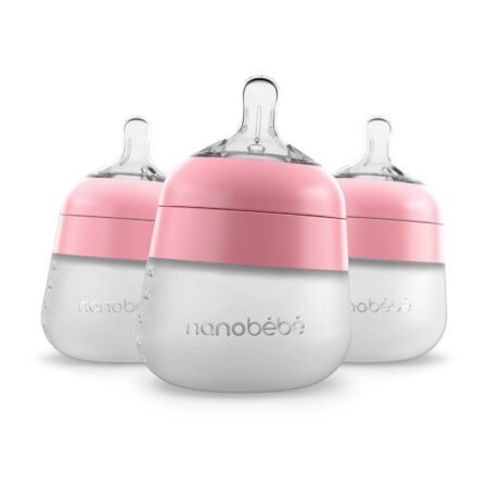 Nanobébé Flexy Silicone Bottles Pink 150ml 3pk