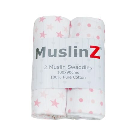 Muslinz 2 Pack Muslin Swaddles 100x90cm- Rainbow