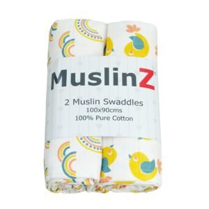 Muslinz 2 Pack Muslin Swaddles 100x90cm- White (copy)