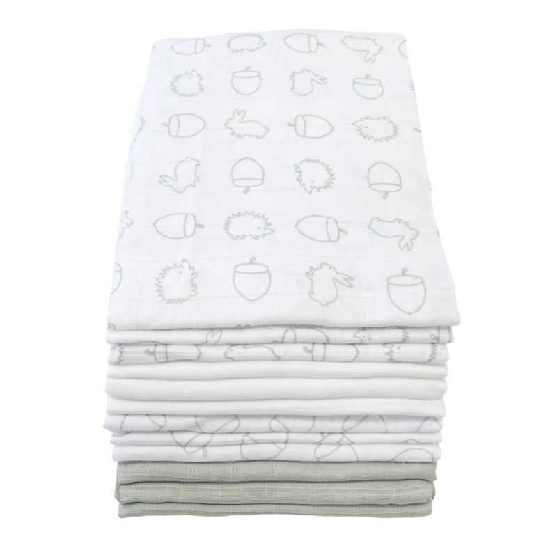 Muslinz 12 Pack Muslin Squares Coloured – 70x70cm- Blue