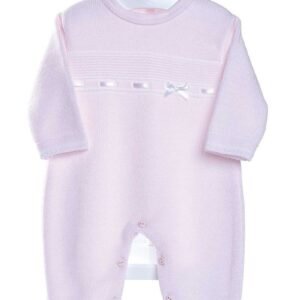 Dandelion Satin Bow Girls Knitted Onesie