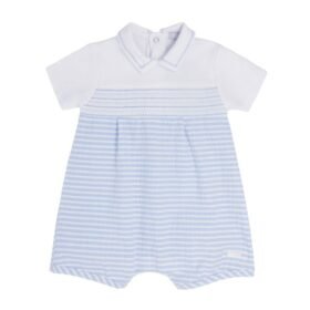 Blues Baby Boys Striped Collared Romper