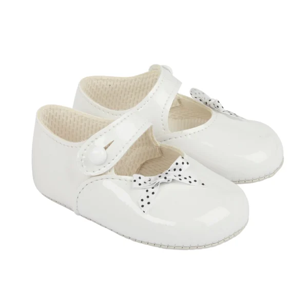 Soft Sole Button Fastening Bar Shoes- Ivory (copy)