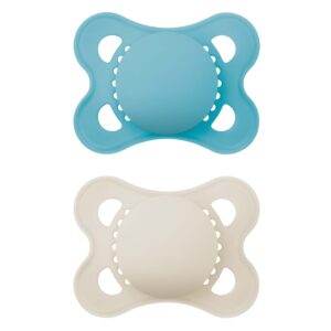 Mam Soother Original 2-6 Months Plain Blue X2-new