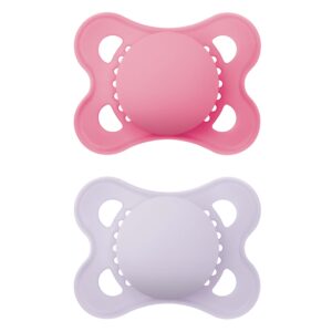 Mam Soother Original 2-6 Months Plain Pink X2 New