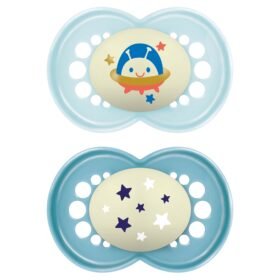 Mam Soother Night Astro 16+ Months Blue X2 New