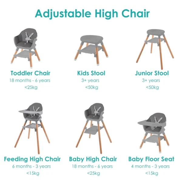 Clair De Lune 6in1 Eat & Play High Chair