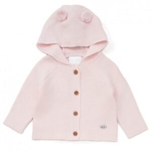 Pink Hooded Knitted Jacket