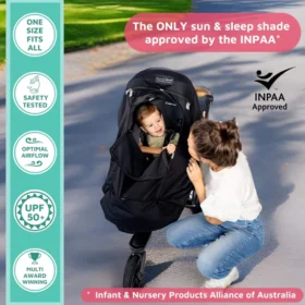 Snoozeshade Plus Extra (6-9m To 3 Years) | Buggy & Pushchair Sun Shade | Universal Fit, Blocks Up To 99% Of Uv