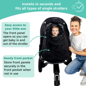 Snoozeshade Plus Extra (6-9m To 3 Years) | Buggy & Pushchair Sun Shade | Universal Fit, Blocks Up To 99% Of Uv