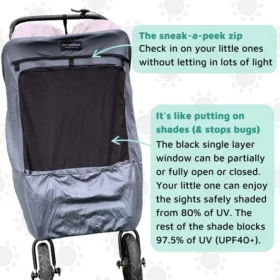 Snoozeshade Plus Deluxe (6-9 Mths Up) Universal-fit Buggy & Pushchair Sun Shade & Baby Sleep Aid | Blocks Up To 97.5% Of Uv (copy)