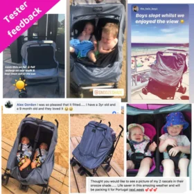Snoozeshade Plus Deluxe (6-9 Mths Up) Universal-fit Buggy & Pushchair Sun Shade & Baby Sleep Aid | Blocks Up To 97.5% Of Uv (copy)