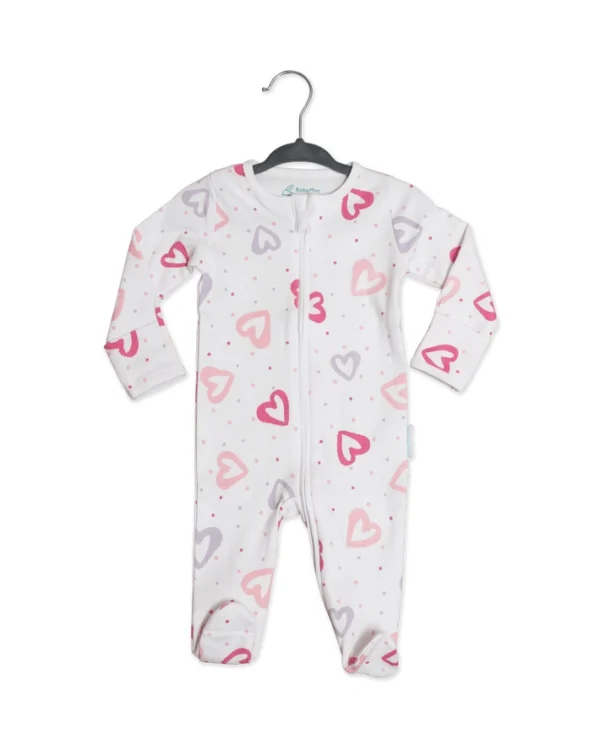 Organic Cotton Sleepsuit-hearts