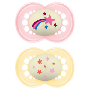 Mam Night Soother Pink Astro 6m+ 2pk