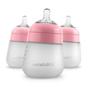 Nanobébé Flexy Silicone Bottles Pink 270ml 3pk