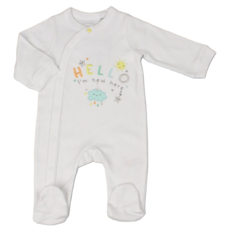 Baby 'hello Im New Here' Sleepsuit