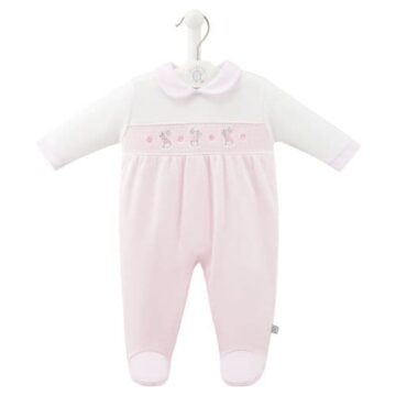 Dandelion Girls Rabbit & Flower Smocked Sleepsuit