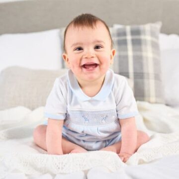 Dandelion Boys Rabbit Smocked Romper