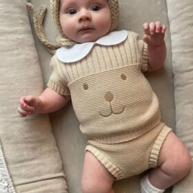 Pex Huggie Summer Knitted Romper- Natural (copy)