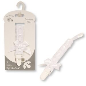 Dummy Clip With Lace And Bow- White