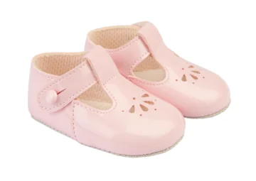 Soft Sole Baby Shoes Button T-bar With Petal Punch (copy)