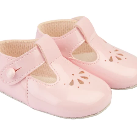 Soft Sole Baby Shoes Button T-bar With Petal Punch (copy)