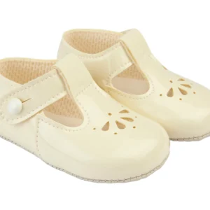 Soft Sole Baby Shoes Button T-bar With Petal Punch (copy)