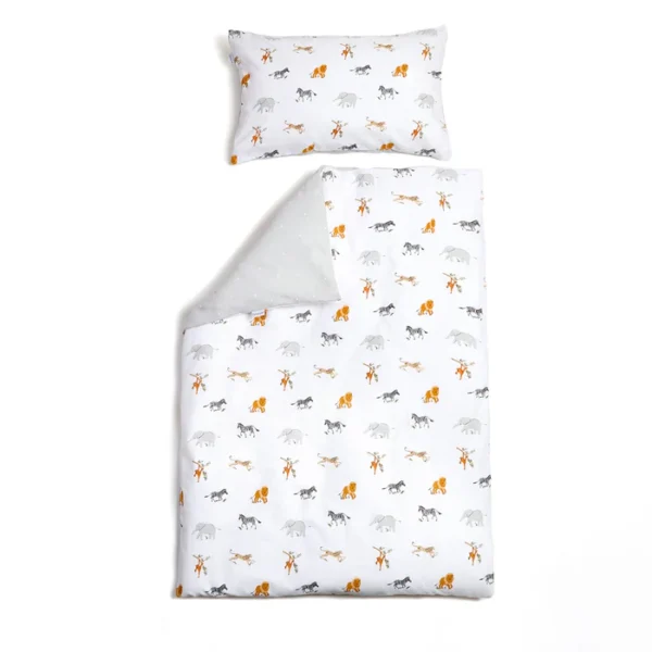 Clair De Lune Reversible Jungle Dream Cot Bed Duvet Cover And Pillowcase Set