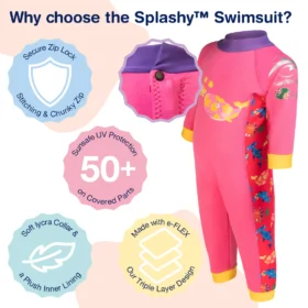 Splashy Swimsuit With E-flex- Pink (copy)