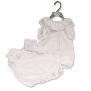 Baby Girls Broderie Anglaise White Romper