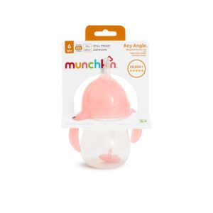 Munchkin Click Lock Tip & Sip Weighted Straw Cup Pink 207ml