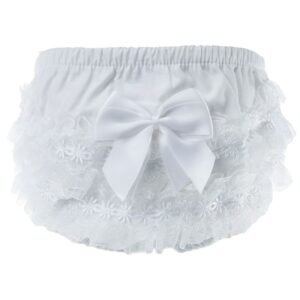 Frilly Knickers White With Bow