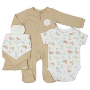 Baby Unisex Zipped Sleepsuit 5pc Gift Set