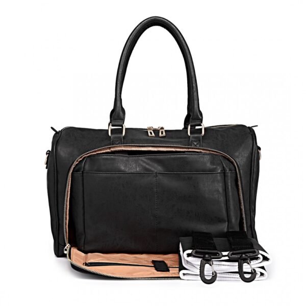 Black Leather Look Changing Bag