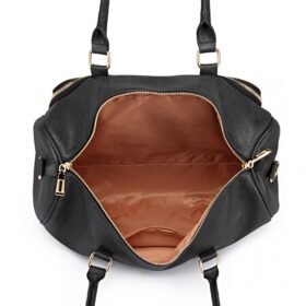 Black Leather Look Changing Bag