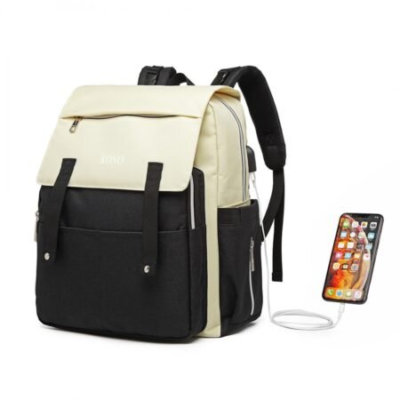 Multi Compartment Baby Changing Backpack With Usb Connectivity - Black