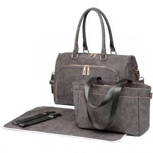Black Leather Look Changing Bag (copy)