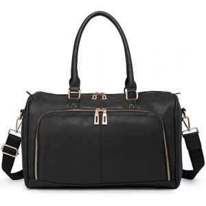 Black Leather Look Changing Bag